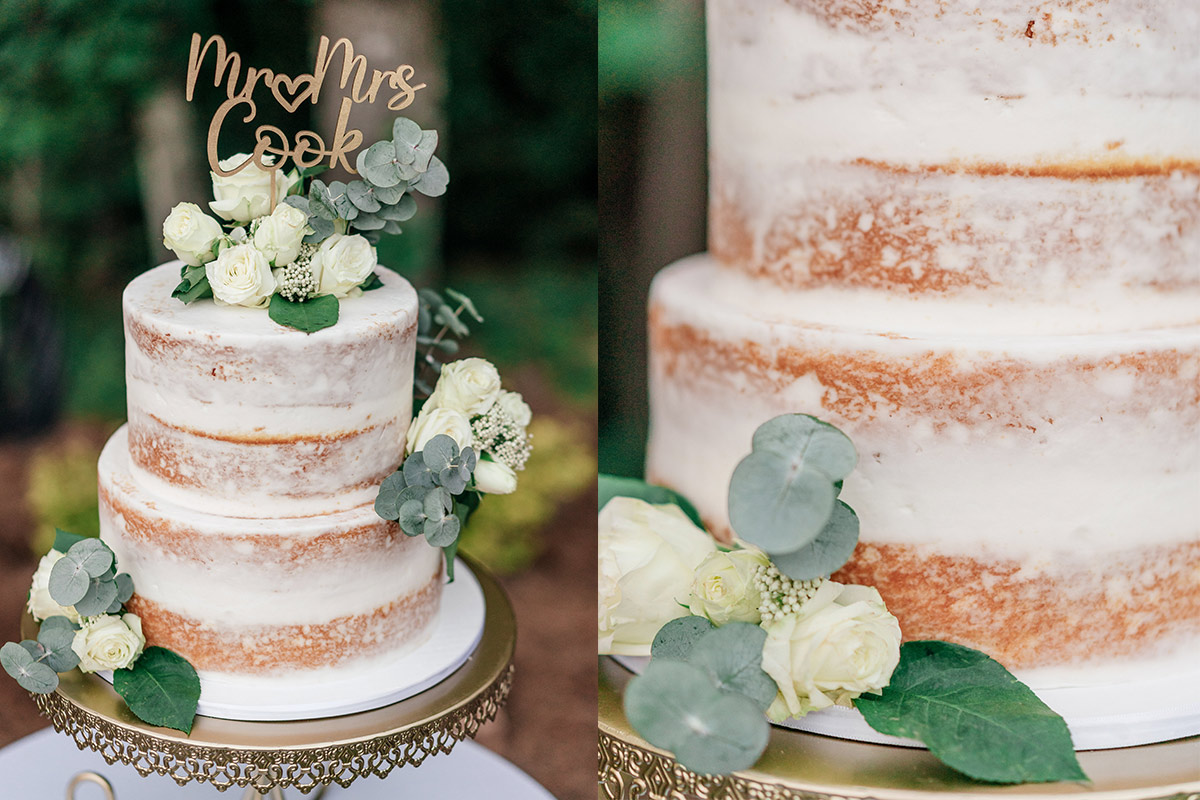 naked wedding cake